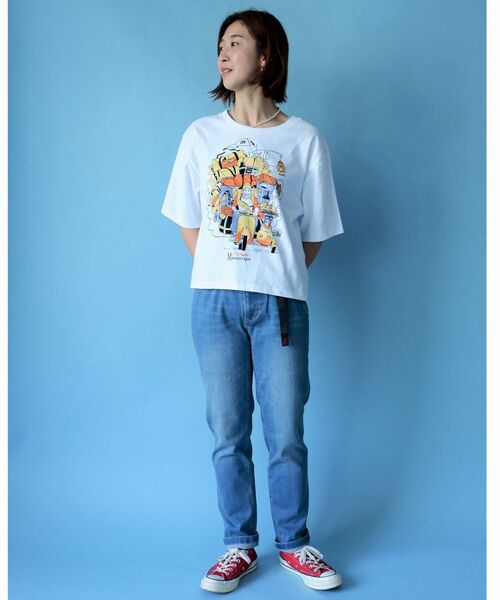 MANASTASH(マナスタッシュ)の「MANASTASH/マナスタッシュ Ws BENLAMB VESPA TEE ベンラムT(Tシャツ/カットソー・レディース・ブラック/ホワイト・MEDIUM)」の5枚目の写真