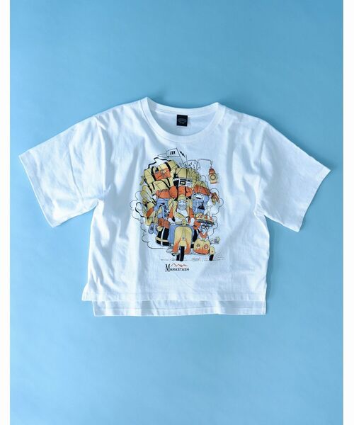 MANASTASH(マナスタッシュ)の「MANASTASH/マナスタッシュ Ws BENLAMB VESPA TEE ベンラムT(Tシャツ/カットソー・レディース・ブラック/ホワイト・MEDIUM)」の6枚目の写真
