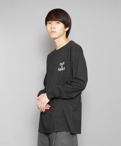 Bling Leads（ブリングリーズ）の「bling leads/天竺プリント長袖T（Tシャツ/カットソー・メンズ・ホワイト/ブラック/ライトグレー/ベージュ・MEDIUM/LARGE）」の5枚目の写真