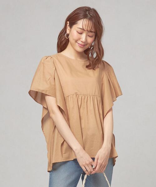 THE STATION STORE（ザ ステーション ストア）の「＜closet story（クローゼットストーリー）＞Cボイルローン フレアスリーブ ブラウス -手洗い可能-（シャツ/ブラウス・レディース・ホワイト/ベージュ/ブラック・FREE）」の3枚目の写真