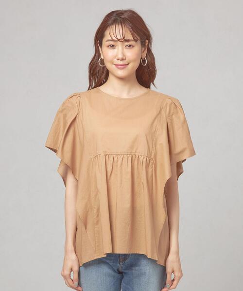 THE STATION STORE（ザ ステーション ストア）の「＜closet story（クローゼットストーリー）＞Cボイルローン フレアスリーブ ブラウス -手洗い可能-（シャツ/ブラウス・レディース・ホワイト/ベージュ/ブラック・FREE）」の4枚目の写真