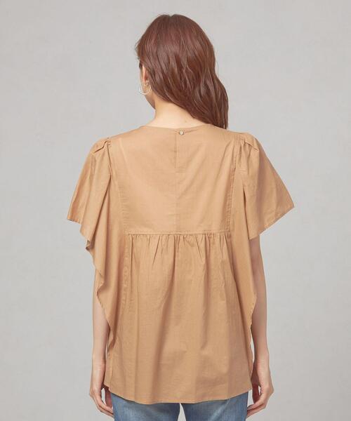 THE STATION STORE（ザ ステーション ストア）の「＜closet story（クローゼットストーリー）＞Cボイルローン フレアスリーブ ブラウス -手洗い可能-（シャツ/ブラウス・レディース・ホワイト/ベージュ/ブラック・FREE）」の6枚目の写真