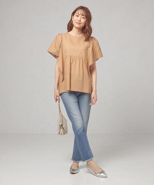 THE STATION STORE（ザ ステーション ストア）の「＜closet story（クローゼットストーリー）＞Cボイルローン フレアスリーブ ブラウス -手洗い可能-（シャツ/ブラウス・レディース・ホワイト/ベージュ/ブラック・FREE）」の7枚目の写真