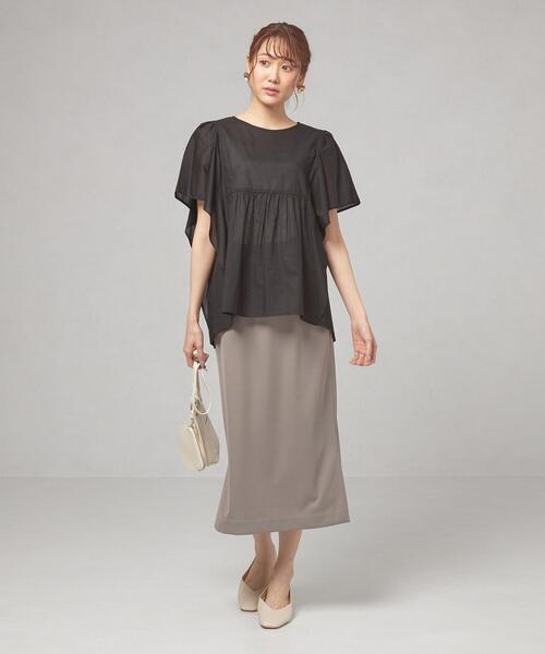 THE STATION STORE（ザ ステーション ストア）の「＜closet story（クローゼットストーリー）＞Cボイルローン フレアスリーブ ブラウス -手洗い可能-（シャツ/ブラウス・レディース・ホワイト/ベージュ/ブラック・FREE）」の10枚目の写真