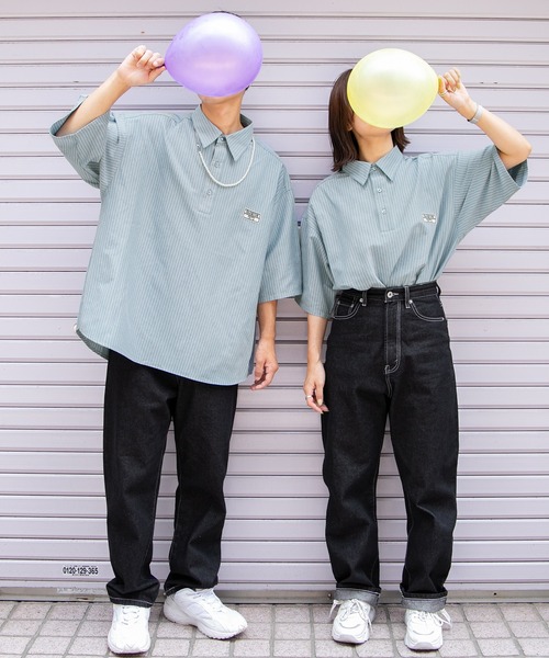 PairPair（ペアペア）の「ワッペン付きプルオーバーシャツ（ユニセックス）（シャツ/ブラウス・レディース・オフホワイト/グリーン系その他/ブルー系その他/ピンク系その他・MEDIUM/LARGE）」の3枚目の写真