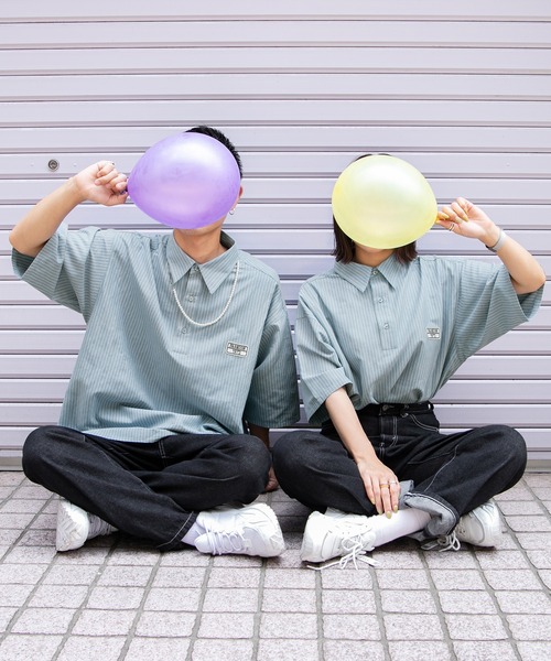 PairPair（ペアペア）の「ワッペン付きプルオーバーシャツ（ユニセックス）（シャツ/ブラウス・レディース・オフホワイト/グリーン系その他/ブルー系その他/ピンク系その他・MEDIUM/LARGE）」の16枚目の写真