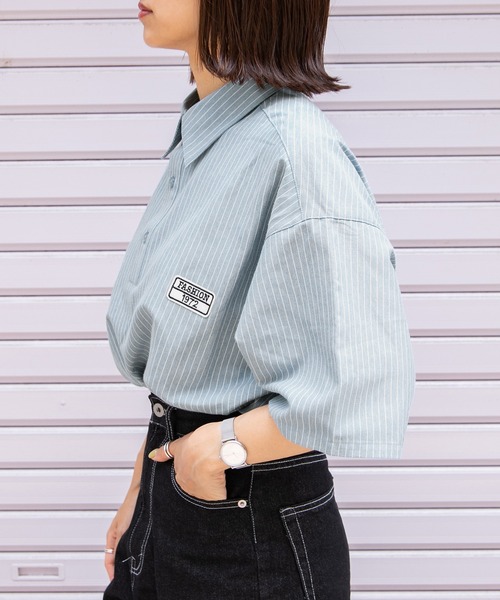 PairPair（ペアペア）の「ワッペン付きプルオーバーシャツ（ユニセックス）（シャツ/ブラウス・レディース・オフホワイト/グリーン系その他/ブルー系その他/ピンク系その他・MEDIUM/LARGE）」の19枚目の写真