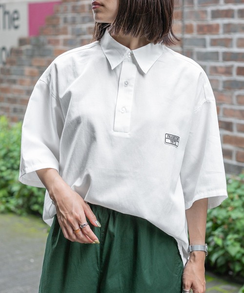 PairPair（ペアペア）の「ワッペン付きプルオーバーシャツ（ユニセックス）（シャツ/ブラウス・レディース・オフホワイト/グリーン系その他/ブルー系その他/ピンク系その他・MEDIUM/LARGE）」の8枚目の写真