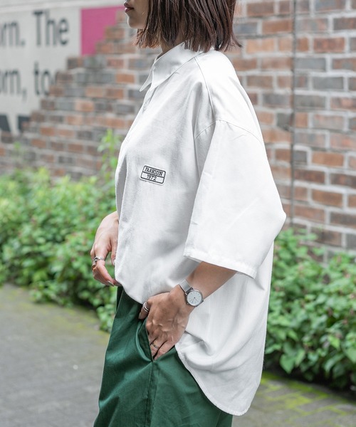 PairPair（ペアペア）の「ワッペン付きプルオーバーシャツ（ユニセックス）（シャツ/ブラウス・レディース・オフホワイト/グリーン系その他/ブルー系その他/ピンク系その他・MEDIUM/LARGE）」の9枚目の写真