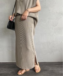 【WEB限定】[Americana/アメリカーナ] サーマルワッフル タイトスカート