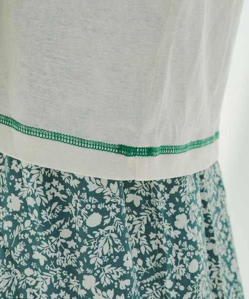 Kastane（カスタネ）の「カラバリステッチスラブT（Tシャツ/カットソー・レディース・アイボリー/グリーン/ブルー/オレンジ・FREE）」の6枚目の写真