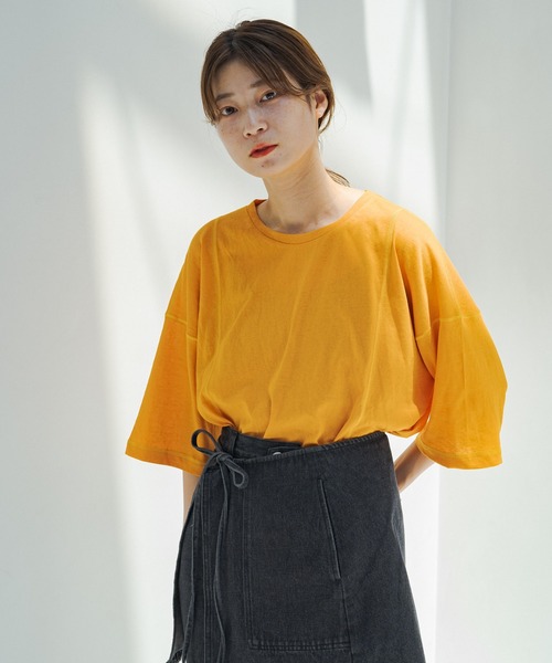 Kastane（カスタネ）の「カラバリステッチスラブT（Tシャツ/カットソー・レディース・アイボリー/グリーン/ブルー/オレンジ・FREE）」の11枚目の写真