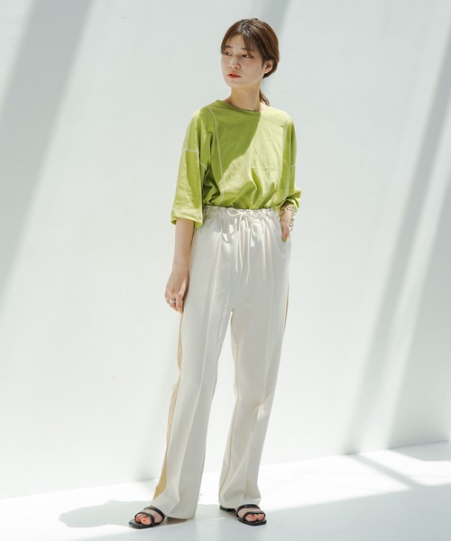 Kastane（カスタネ）の「カラバリステッチスラブT（Tシャツ/カットソー・レディース・アイボリー/グリーン/ブルー/オレンジ・FREE）」の19枚目の写真