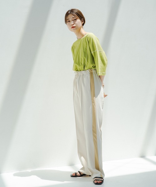 Kastane（カスタネ）の「カラバリステッチスラブT（Tシャツ/カットソー・レディース・アイボリー/グリーン/ブルー/オレンジ・FREE）」の15枚目の写真