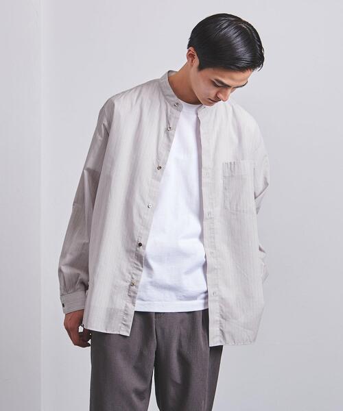 UNITED ARROWS（ユナイテッドアローズ）の「＜UNITED ARROWS＞ コットン/ウール バンドカラーシャツ（シャツ/ブラウス・メンズ・ライトグレー・SMALL/MEDIUM/LARGE/X-LARGE）」の10枚目の写真