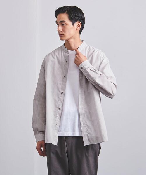 UNITED ARROWS（ユナイテッドアローズ）の「＜UNITED ARROWS＞ コットン/ウール バンドカラーシャツ（シャツ/ブラウス・メンズ・ライトグレー・SMALL/MEDIUM/LARGE/X-LARGE）」の6枚目の写真