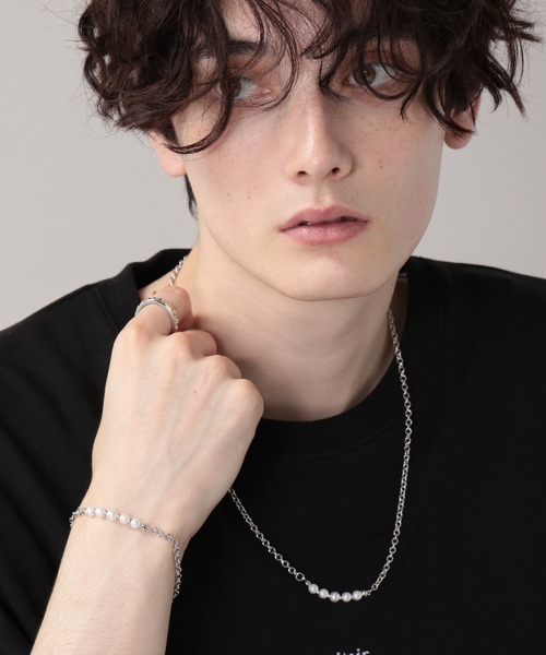 RAGEBLUE（レイジブルー）の「＜一部店舗限定＞パール/チェーンコンビブレス/215307（ブレスレット・メンズ・ホワイト/その他1・FREE）」の7枚目の写真