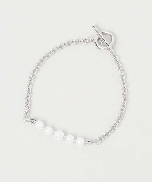 RAGEBLUE（レイジブルー）の「＜一部店舗限定＞パール/チェーンコンビブレス/215307（ブレスレット・メンズ・ホワイト/その他1・FREE）」の3枚目の写真