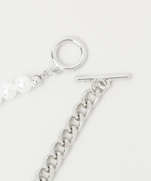 RAGEBLUE（レイジブルー）の「＜一部店舗限定＞パール/チェーンコンビブレス/215307（ブレスレット・メンズ・ホワイト/その他1・FREE）」の5枚目の写真