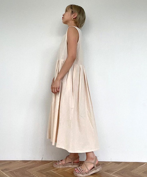 AMAIL（アマイル）の「Attractive linen ワンピース（ワンピース・レディース・ブラック/ベージュ/ブルー・FREE）」の12枚目の写真