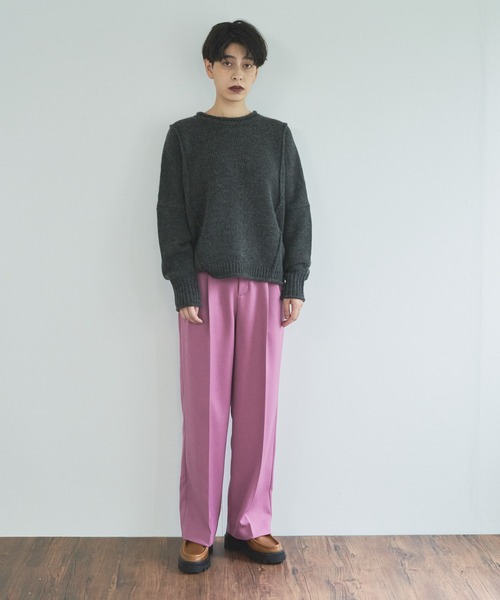 audrey and john wad（オードリーアンドジョンワッド）の「紐付きセンタープレスパンツ（その他パンツ・レディース・ブラック/ホワイト/ミント/ピンク・M/S）」の5枚目の写真