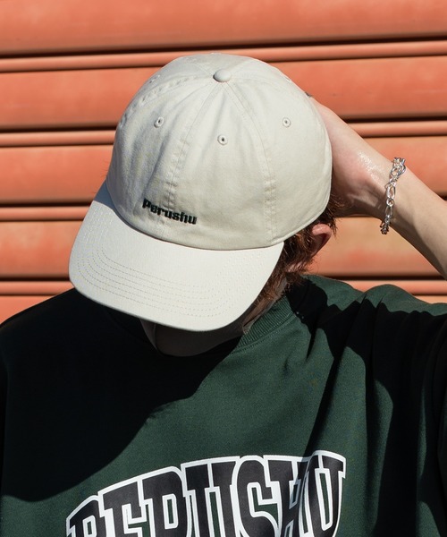 Perushu（ペルーシュ）の「Perushu刺繍ロゴキャップ（キャップ・メンズ・グリーン/オフホワイト・FREE）」の6枚目の写真