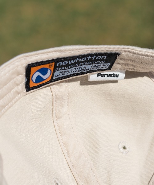 Perushu（ペルーシュ）の「Perushu刺繍ロゴキャップ（キャップ・メンズ・グリーン/オフホワイト・FREE）」の4枚目の写真