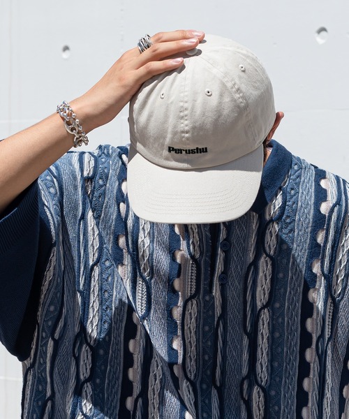 Perushu（ペルーシュ）の「Perushu刺繍ロゴキャップ（キャップ・メンズ・グリーン/オフホワイト・FREE）」の10枚目の写真