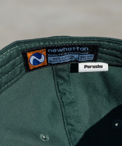 Perushu（ペルーシュ）の「Perushu刺繍ロゴキャップ（キャップ・メンズ・グリーン/オフホワイト・FREE）」の17枚目の写真