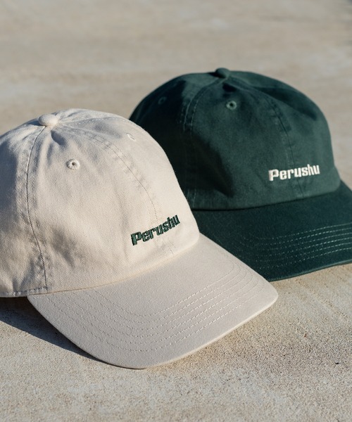Perushu（ペルーシュ）の「Perushu刺繍ロゴキャップ（キャップ・メンズ・グリーン/オフホワイト・FREE）」の9枚目の写真