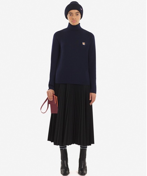 MAISON KITSUNÉ ブラックニット S Maison Kitsune（メゾンキツネ）の「FOX HEAD PATCH FITTED