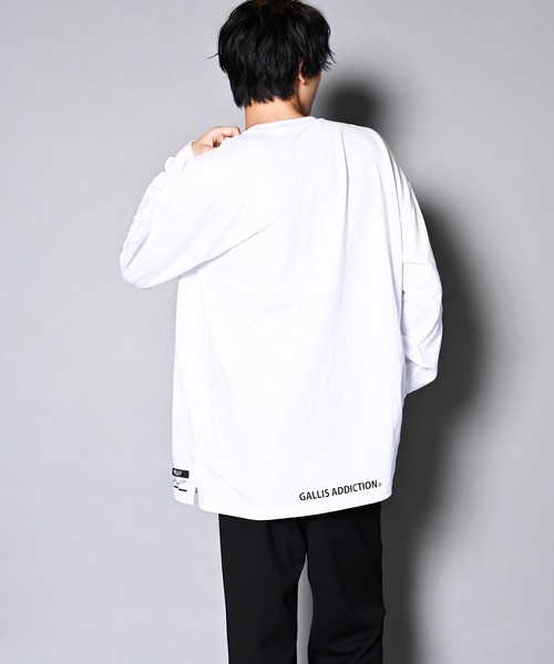 GALLIS ADDICTION（ガリスアディクション）の「GA GLITTER-COLLEGE L/S TEE/カレッジロゴ ロンT（Tシャツ/カットソー・メンズ・ホワイト/ブラック・M/L）」の4枚目の写真