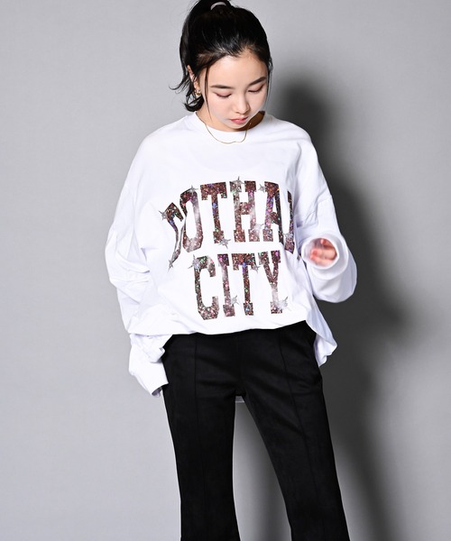 GALLIS ADDICTION（ガリスアディクション）の「GA GLITTER-COLLEGE L/S TEE/カレッジロゴ ロンT（Tシャツ/カットソー・メンズ・ホワイト/ブラック・M/L）」の17枚目の写真