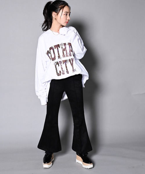 GALLIS ADDICTION（ガリスアディクション）の「GA GLITTER-COLLEGE L/S TEE/カレッジロゴ ロンT（Tシャツ/カットソー・メンズ・ホワイト/ブラック・M/L）」の7枚目の写真