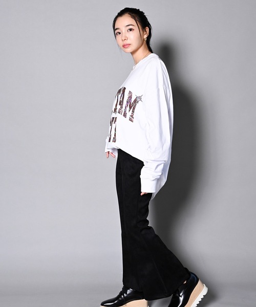 GALLIS ADDICTION（ガリスアディクション）の「GA GLITTER-COLLEGE L/S TEE/カレッジロゴ ロンT（Tシャツ/カットソー・メンズ・ホワイト/ブラック・M/L）」の14枚目の写真