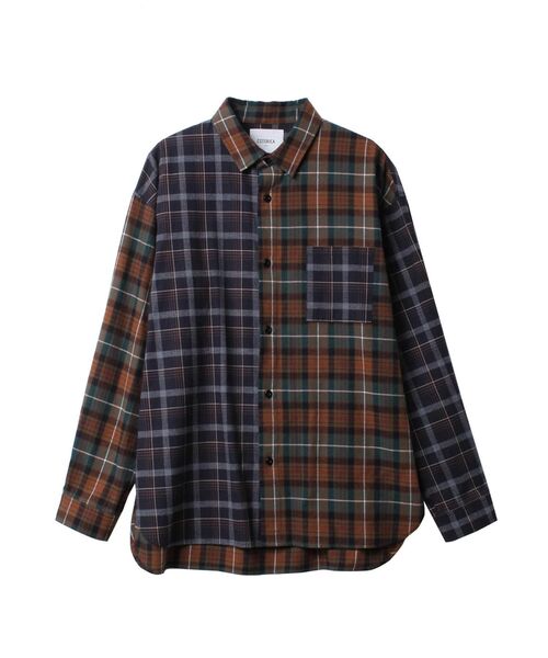 COTORICA（コトリカ）の「パネルスイッチチェックシャツ（シャツ/ブラウス・メンズ・ブラウン/ブラック・MEDIUM/LARGE）」の3枚目の写真
