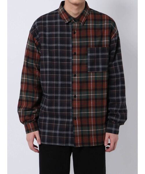 COTORICA（コトリカ）の「パネルスイッチチェックシャツ（シャツ/ブラウス・メンズ・ブラウン/ブラック・MEDIUM/LARGE）」の4枚目の写真