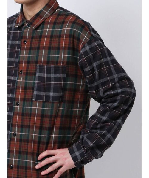 COTORICA（コトリカ）の「パネルスイッチチェックシャツ（シャツ/ブラウス・メンズ・ブラウン/ブラック・MEDIUM/LARGE）」の8枚目の写真