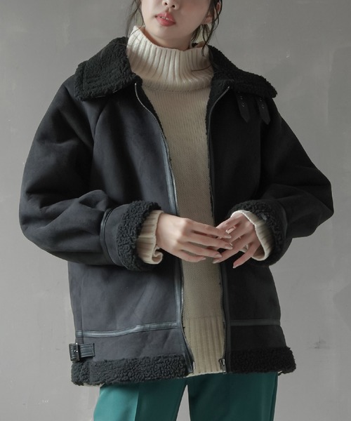 SPINNS（スピンズ）の「パイピングムートンフライトジャケット