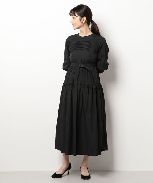 N.（N. Natural Beauty Basic）（エヌエヌナチュラルビューティーベーシック）の「タック入りタフタワンピース（ワンピース・レディース・ブラック/ブラウン/イエロー・MEDIUM）」の17枚目の写真