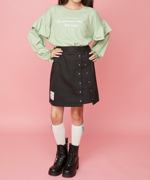 JENNI love（ジェニィラブ）の「ハートリベット付きスカパン（その他パンツ・キッズ・ブラック/ベージュ/ラベンダー・130cm/140cm/150cm/160cm）」の6枚目の写真