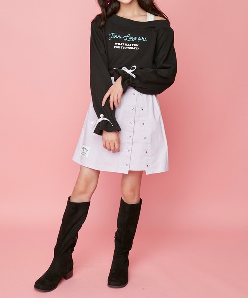 JENNI love（ジェニィラブ）の「ハートリベット付きスカパン（その他パンツ・キッズ・ブラック/ベージュ/ラベンダー・130cm/140cm/150cm/160cm）」の10枚目の写真