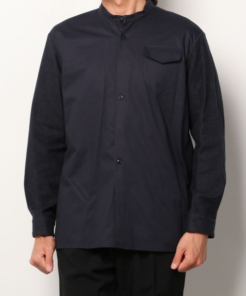 ohta（オータ）の「【ohta】 navy 2tone shirt（シャツ/ブラウス・メンズ・ネイビー・2/1）」の2枚目の写真