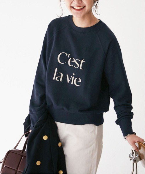 SLOBE IENA（スローブイエナ）の「ロゴスウェット【手洗い可能】◆（スウェット・レディース・ネイビー/グリーン/ホワイト・FREE）」の3枚目の写真