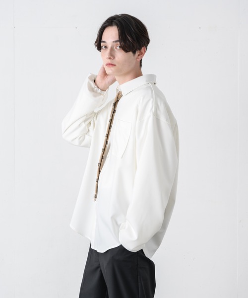 EDEL(エーデル)の「EDEL - 袖が絞れるタイ付きシャツ(シャツ/ブラウス・メンズ・ホワイト/チェック・MEDIUM/LARGE)」の4枚目の写真