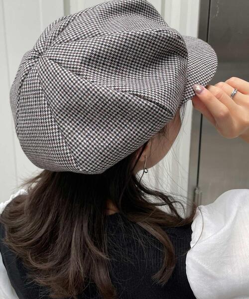 INGNI（イング）の「柄キャスケット／千鳥格子柄あり（ハット・レディース・その他11/チェック・ONE SIZE）」の2枚目の写真