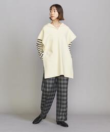 Torrazzo Donna | 【別注】＜TORRAZZO DONNA＞Vネックポンチョ×セーラーカラーニット プルオーバー -ウォッシャブル-(ニット/セーター)