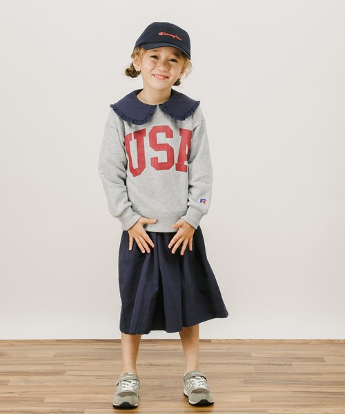 Russell Athletic(ラッセルアスレティック)の「【RUSSELL ATHLETIC 】別注スウェットプルオーバー(KIDS)(Tシャツ/カットソー・キッズ・ライトグレー/ネイビー/グリーン・110cm/100cm/120cm/130cm/140cm)」の19枚目の写真