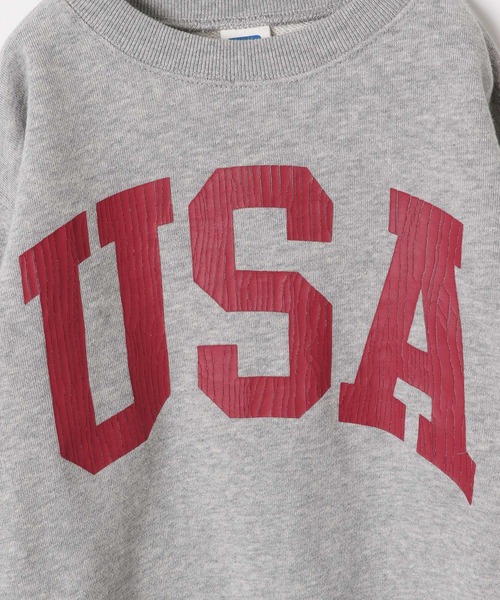 Russell Athletic(ラッセルアスレティック)の「【RUSSELL ATHLETIC 】別注スウェットプルオーバー(KIDS)(Tシャツ/カットソー・キッズ・ライトグレー/ネイビー/グリーン・110cm/100cm/120cm/130cm/140cm)」の7枚目の写真