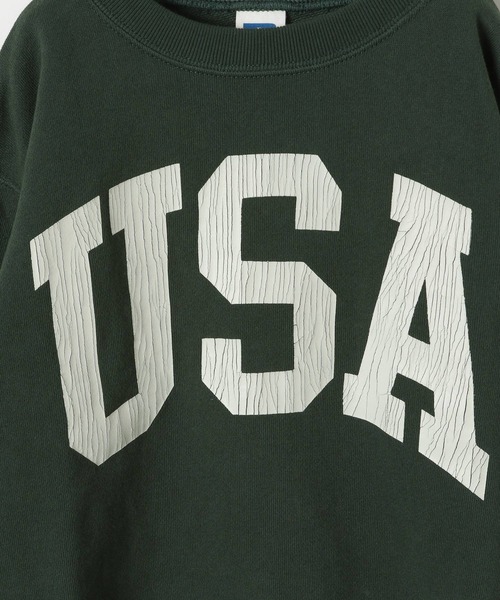 Russell Athletic(ラッセルアスレティック)の「【RUSSELL ATHLETIC 】別注スウェットプルオーバー(KIDS)(Tシャツ/カットソー・キッズ・ライトグレー/ネイビー/グリーン・110cm/100cm/120cm/130cm/140cm)」の4枚目の写真